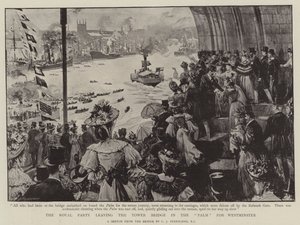 The Royal Party Leaving the Tower Bridge in the Palm for Westminster by Charles J. Staniland